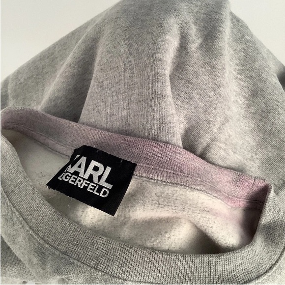 Karl Lagerfeld Sweatshirt Grey & Silver Logo Size L Unisex - Picture 9 of 9